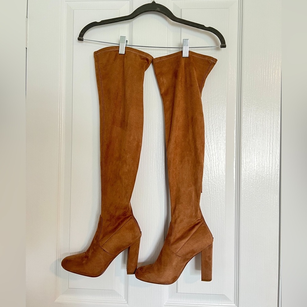 Over the knee camel suede boots size 6.5